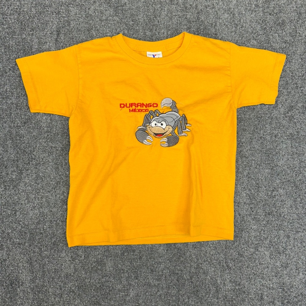 Yazbek Kids Durango Mexico Scorpion Embroidered T-Shirt Yellow Size M Medium